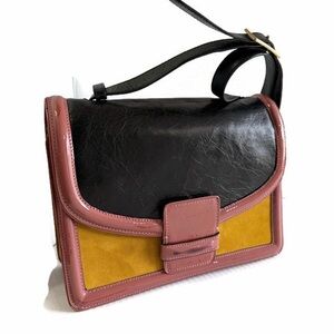 Dries Van Noten Black, Pink & Mustard Colorblock Crossbody Bag